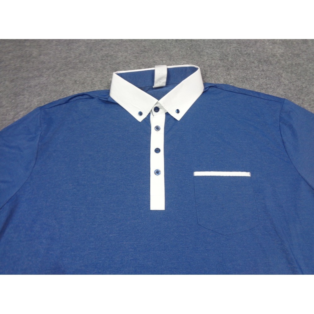 State & Liberty Shirt Adult 3XL Blue White Tech Polo Performance Mens XXXL
